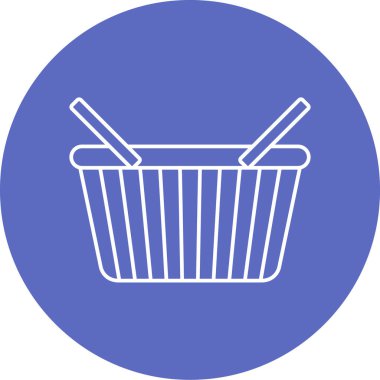 Alışveriş sepeti simgesi, vektör illüstrasyonu