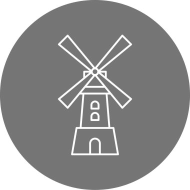 Yel değirmeni simgesinin vektör çizimi