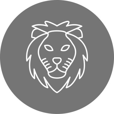 Aslan yüzü simgesi, vektör illüstrasyonu
