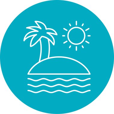 Bir plaj simgesinin vektör çizimi