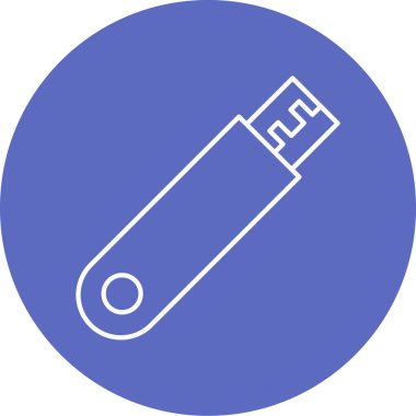 USB flash disk simgesi. Basit resimleme 