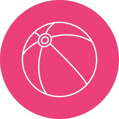 plaj topu çizgisi vektör simgesi