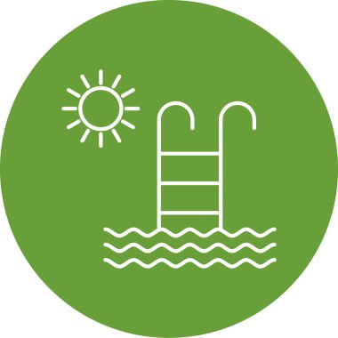 Yüzme havuzu simgesinin vektör illüstrasyonu