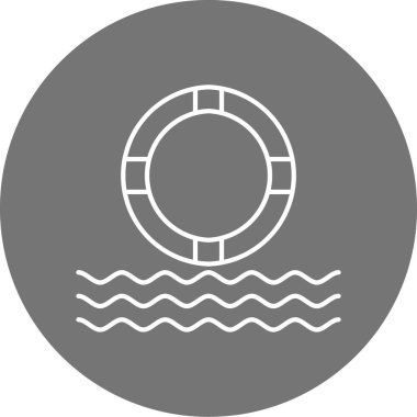 Deniz ve gemi simgesinin vektör çizimi