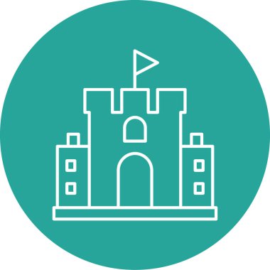 Şato. Web simgesi basit illüstrasyon