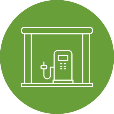 Benzin istasyonu için illüstrasyon simgesi