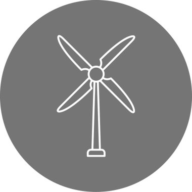 Yel değirmeni simgesinin vektör çizimi