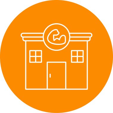 Modern spor salonu ikonunun vektör illüstrasyonu