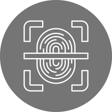 parmak izi simgesi gri arkaplanda izole edildi.