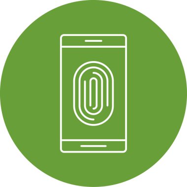 Mobil güvenlik sistemi simgesi vektörü. İnce çizgi işareti. izole edilmiş sınır sembolü çizimi