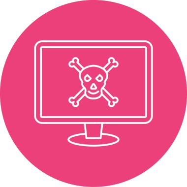 Bilgisayar simgesi. Web için basit virüs vektör simgeleri çizimi