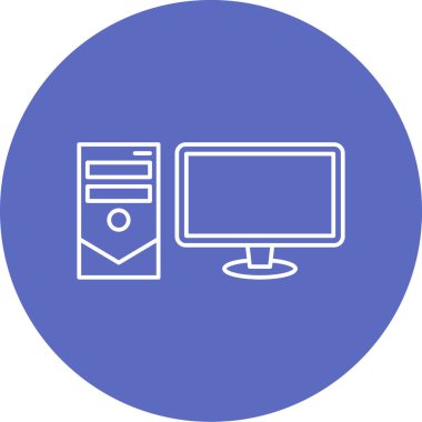 Bilgisayar. Basit illüstrasyon ağı