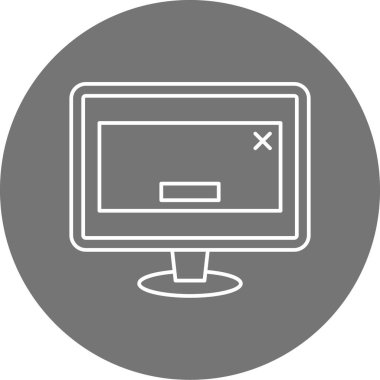 monitörlü bilgisayar ekranı, vektör illüstrasyonu