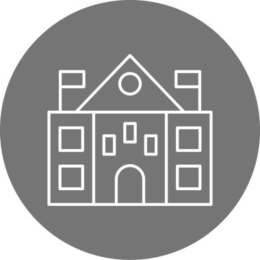 Bir bina simgesinin vektör illüstrasyonu