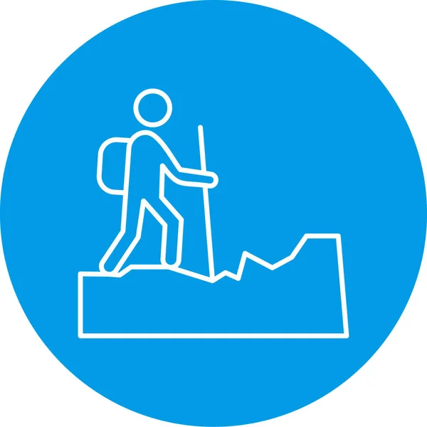 Vector Illustration Hiking Man Icon — Stock Vector
