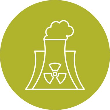 Nükleer güç vektör çizgisi simgesi