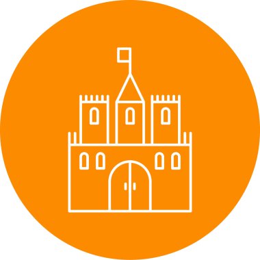 Şato. Web simgesi basit illüstrasyon