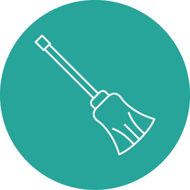 Süpürge simgesinin vektör illüstrasyonu