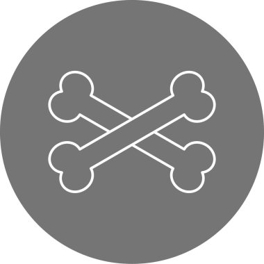 Beyaz arkaplanda kemik düz vektör simgesi