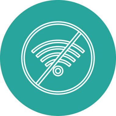 Wi-Fi sinyali yok, web simgesi basit resimleme