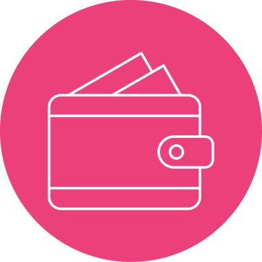 Cüzdan. Web simgesi vektör illüstrasyonu