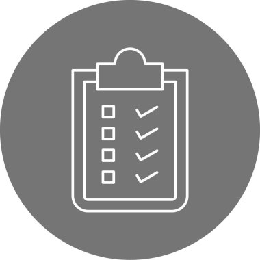 Kontrol listesi vektör simgesi illüstrasyonu