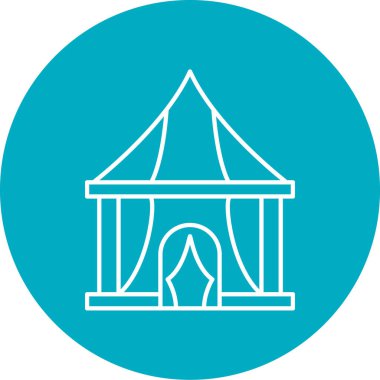 çadır simgesi vektör illüstrasyonu