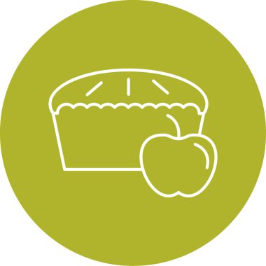 Elmalı turta simgesinin vektör illüstrasyonu