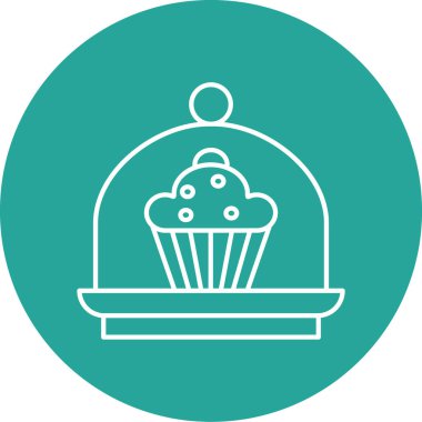 cupcake ikonu vektör illüstrasyonu