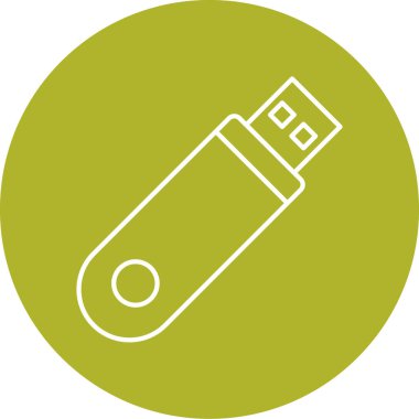 USB flash disk simgesi. vektör illüstrasyonu
