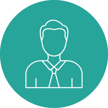 Erkek ikonu. Avatar vektör sembolü düzenlenebilir vuruşunun basit bir gösterimi