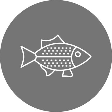 Basit ağ balığı ikonu vektör illüstrasyonu