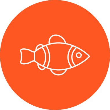 Basit ağ balığı ikonu vektör illüstrasyonu