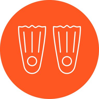 Plaj yüzgeçleri simgesinin vektör çizimi