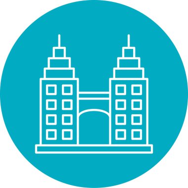 Bina. Web simgesi basit illüstrasyon