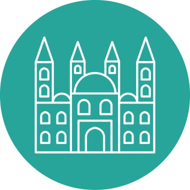 Kiliseye. Web simgesi basit illüstrasyon