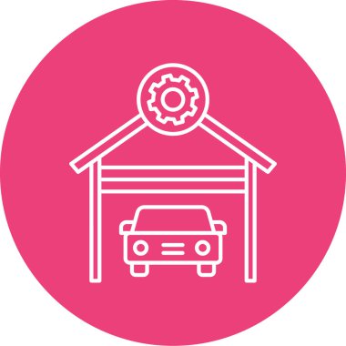 araba garajı ikonu vektör illüstrasyonu