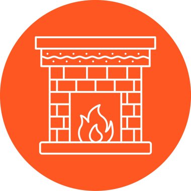 Şömine. Web simgesi basit illüstrasyon