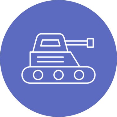 askeri tank simgesi, vektör illüstrasyonu