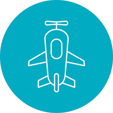 Bir helikopter simgesinin vektör illüstrasyonu