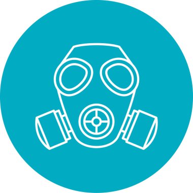 Gaz maskesi simgesinin vektör illüstrasyonu