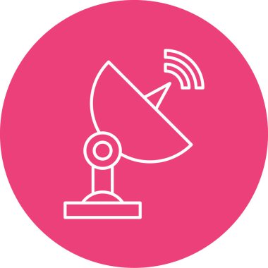 vektör uydu simgesi, basit düz illüstrasyon, moda pictogram