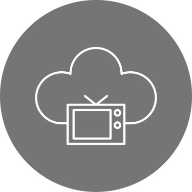 Bulut ve eğri simgesinin vektör çizimi