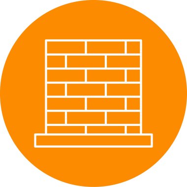 Tuğla duvar modern simgesinin vektör çizimi