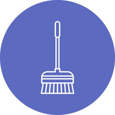 Bir süpürge simgesinin vektör illüstrasyonu