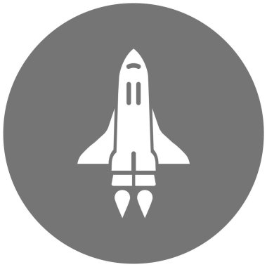 Roket. Web simgesi basit illüstrasyon