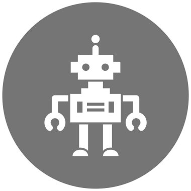 robot. Web simgesi basit illüstrasyon