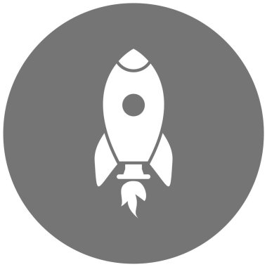 Roket. Web simgesi basit illüstrasyon