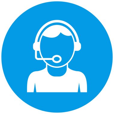 Çağrı merkezi simgesi. Web için müşteri servis vektör simgelerinin basit illüstrasyonu