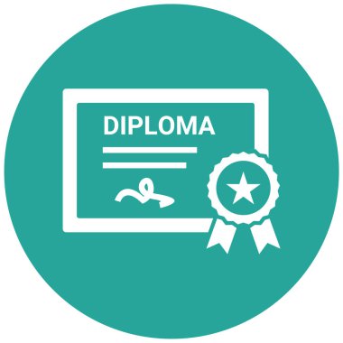 Sertifika. Web simgesi basit illüstrasyon